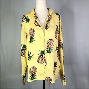 asos butter yellow pineapple pajama top shirt 6